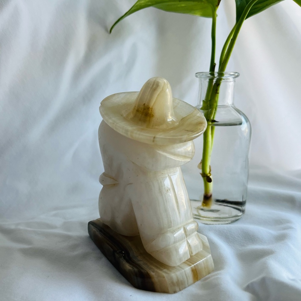 SOLD Stone Mexican Siesta Statue/Bookend/Paperwieght